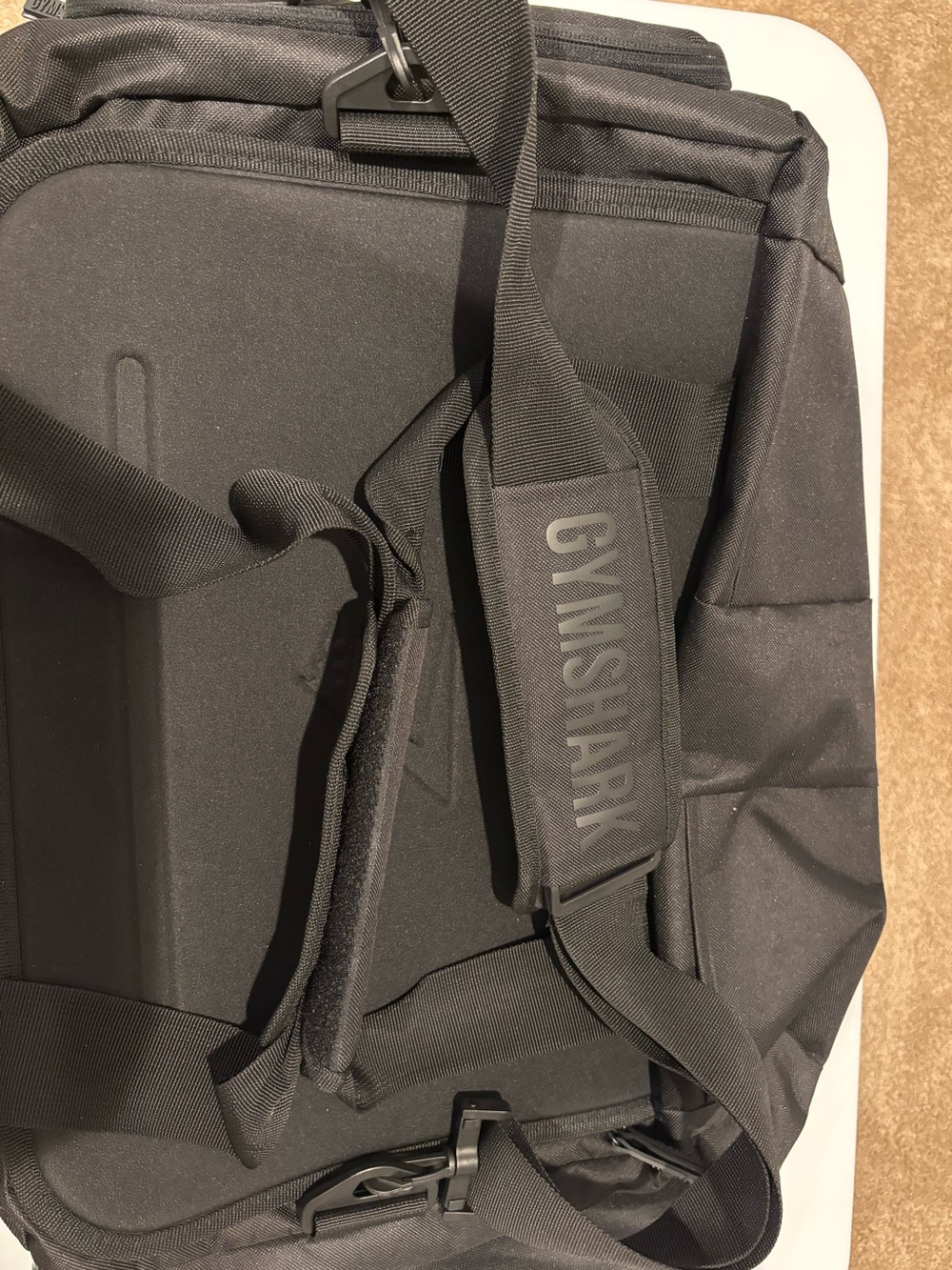Gymshark Black Travel Duffel with Shoulder Strap